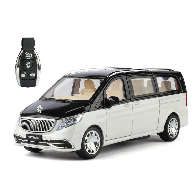 1:24 Maybachs VITO VS680 MPV Business Car Model With Remote Key Alloy Diecast Toy Metal Sound Light Toys Collection Gift