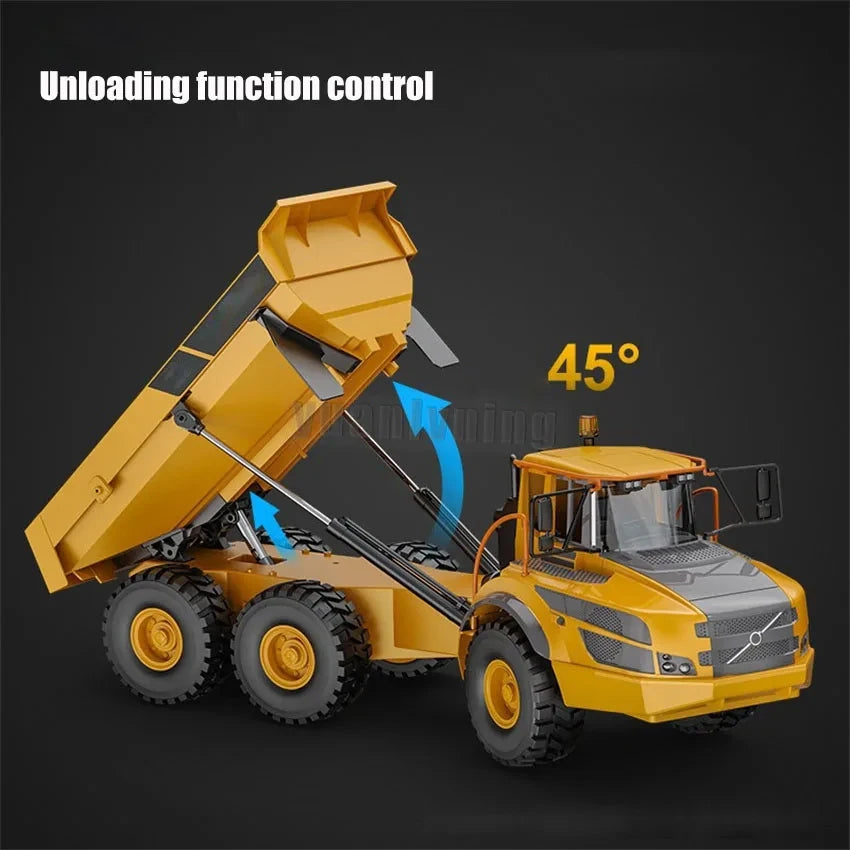 Large RC Truck Boy Toys 1:20 Double Rc Dumper Cars Trucks Remote Wireless Car Tractor Articulated Dump Engineering Car Toys Gift