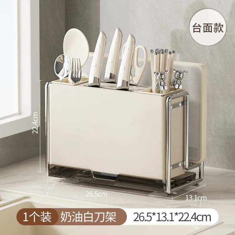Wall Mounted Cutting Board and Cutlery Rack High-value Storage for Chopsticks and Knives Dual-use Countertop Storage