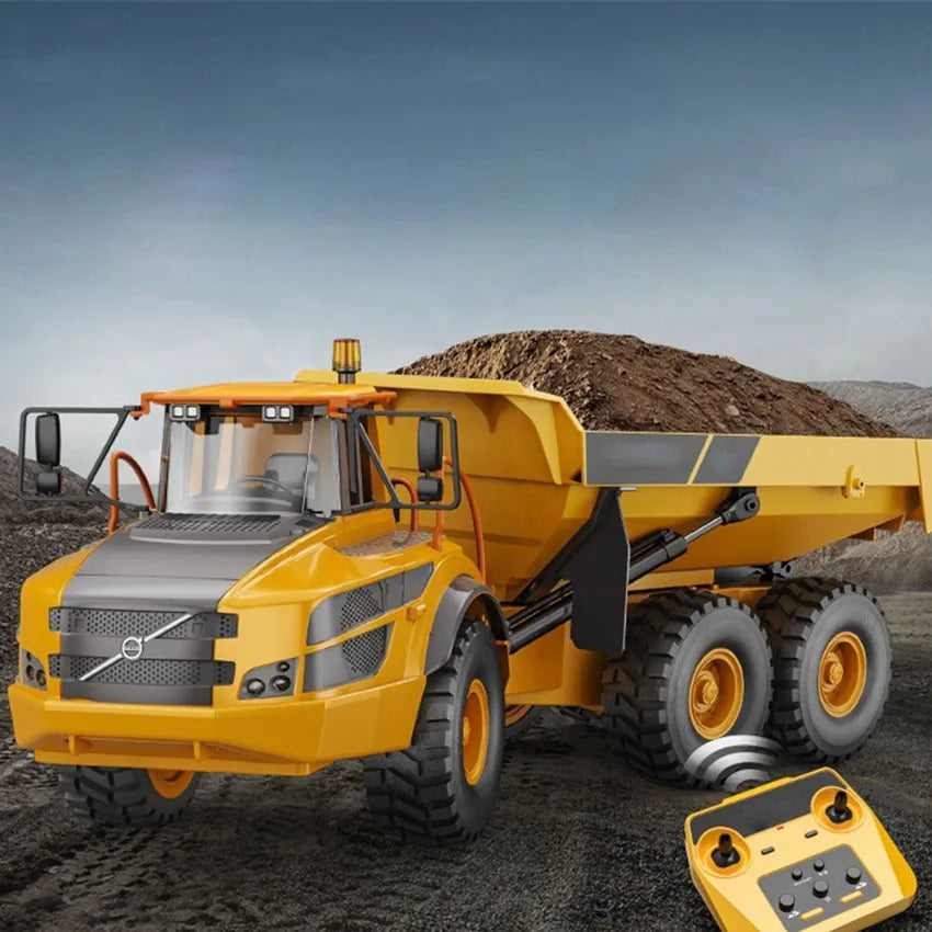 Large RC Truck Boy Toys 1:20 Double Rc Dumper Cars Trucks Remote Wireless Car Tractor Articulated Dump Engineering Car Toys Gift