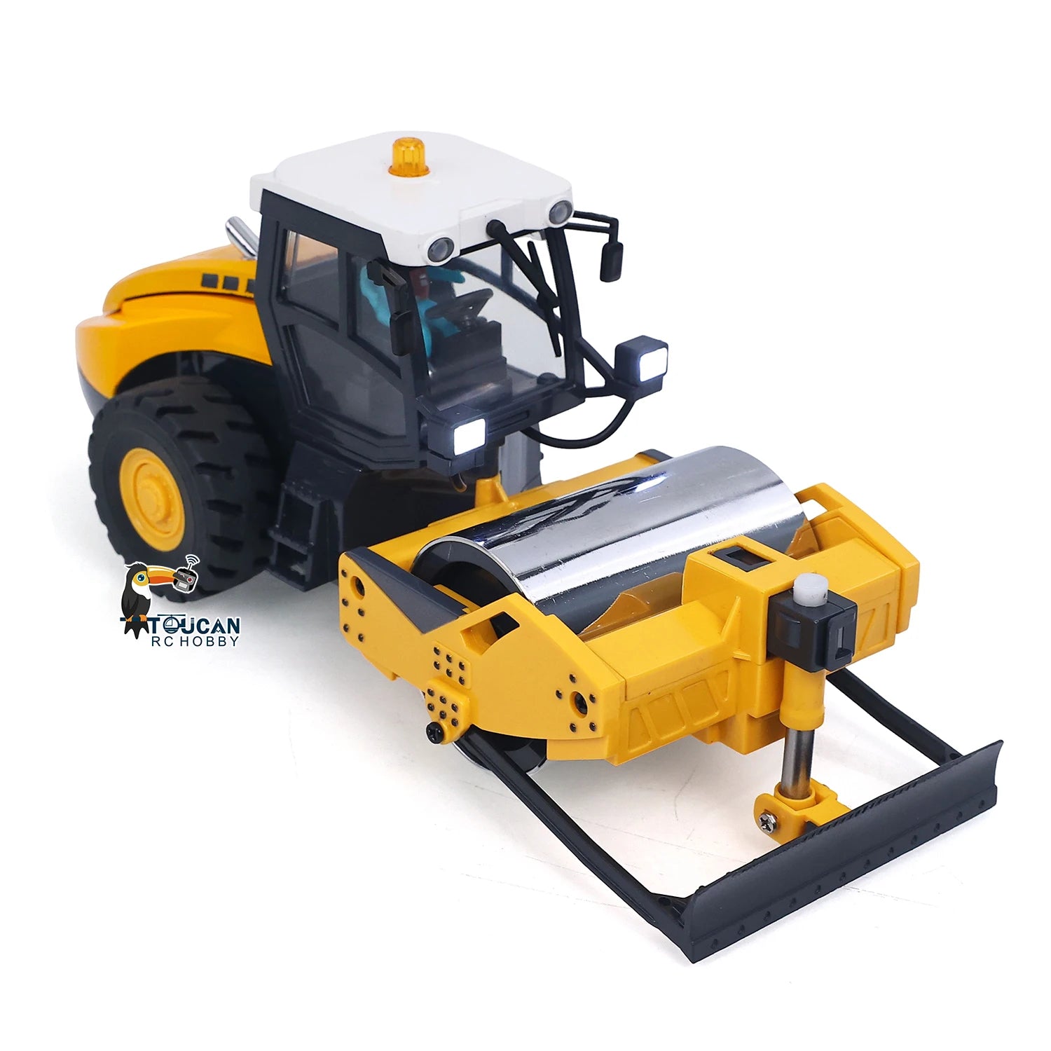 Mini 1/50 RC Road Roller RTR Electric Remote Control Construction Vehicle Finished Metal Blade Lights Sounds Toy Model