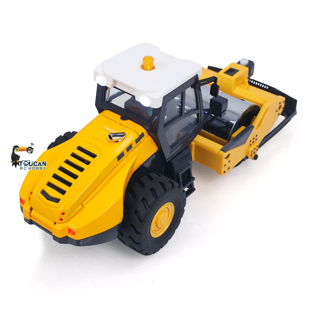Mini 1/50 RC Road Roller RTR Electric Remote Control Construction Vehicle Finished Metal Blade Lights Sounds Toy Model