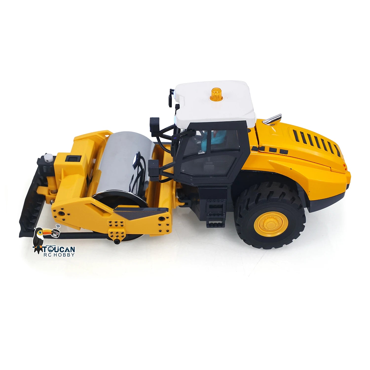 Mini 1/50 RC Road Roller RTR Electric Remote Control Construction Vehicle Finished Metal Blade Lights Sounds Toy Model