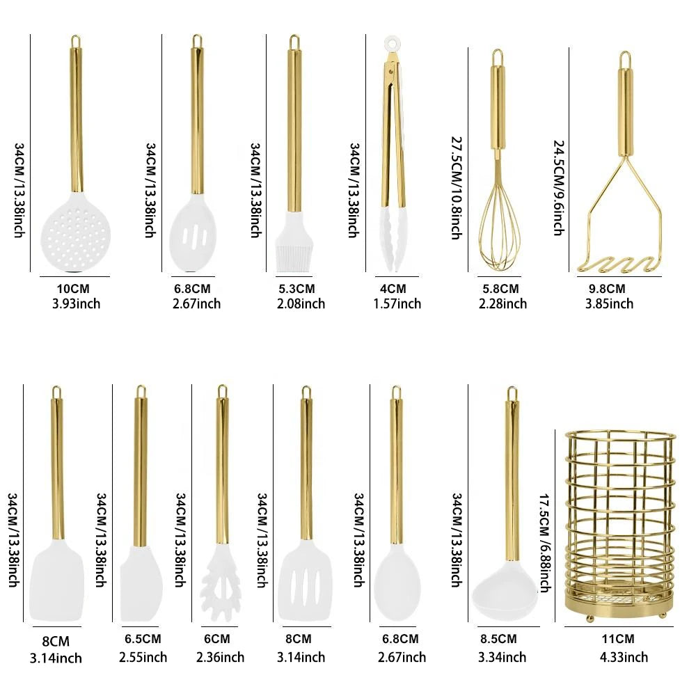 15-Piece Cooking Tool Set, Food-Grade Silicone Kitchen Cookware and Tableware, Spatula and Spoons, Practical Cooking Tool Set