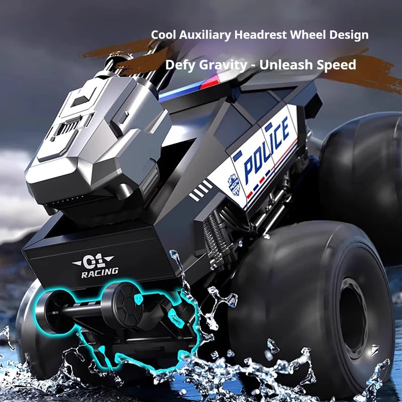 Ygdix Remote Control Car Amphibious Water Bullet Shooting Police Racing Off Road Vehicle For Adult Hobby Collection New Model