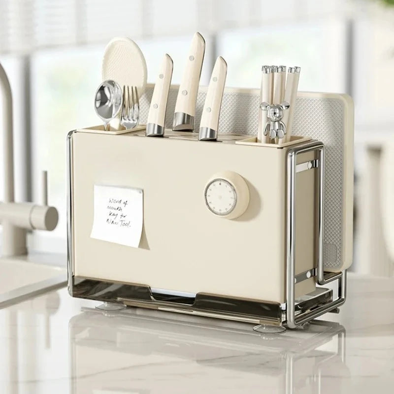 Wall Mounted Cutting Board and Cutlery Rack High-value Storage for Chopsticks and Knives Dual-use Countertop Storage