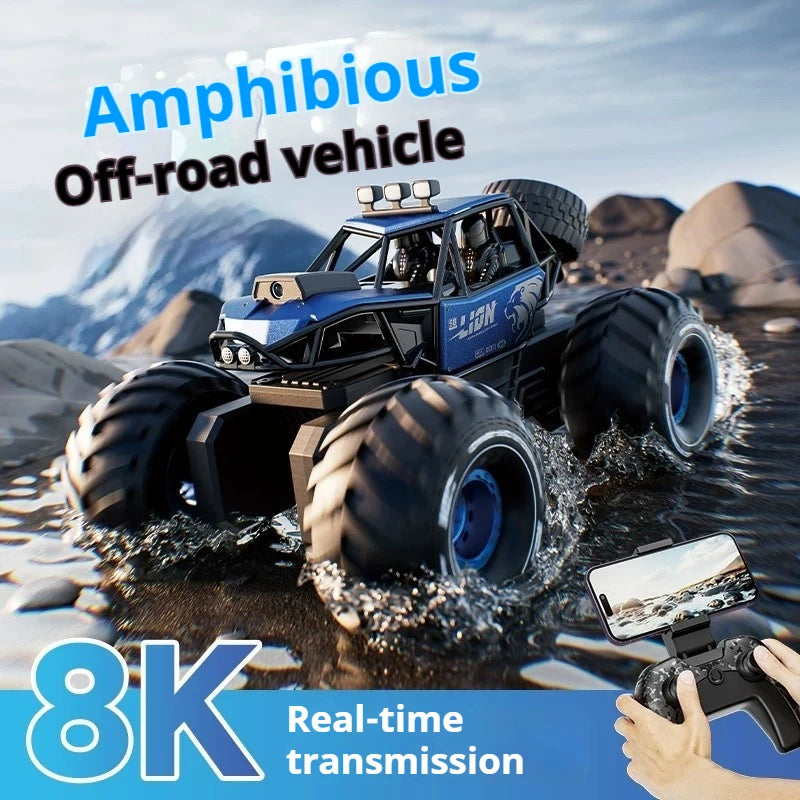 Amphibious Remote Control Car Alloy 4wd Off Road Climbing Vehicle With 8k Camera Water Land All Terrain Rc Truck For Adults 2026