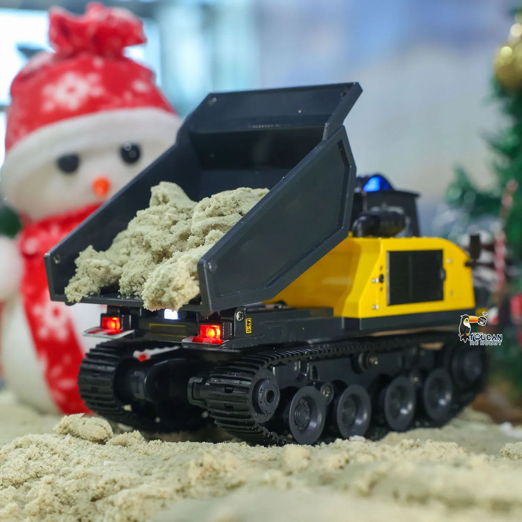 T14R  1/50 RTR Electric RC Crawler Dump Truck Tracked Tipper Finished Construction Vehicle Model Toys with Lights Sounds Hobby
