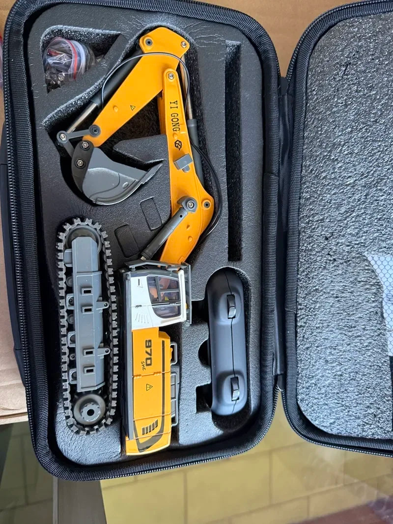Yigong New 1/50 Scale 970mm Lead Screw Remote Control Excavator Full-Channel Alloy Plastic Track Engineering Vehicle Model Toy