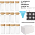 12/13pcs Glass Spice Jars with Bamboo Airtight Spice Organizer Containers Seasoning 120ml Storage Bottles Kitchen Spice Jars Set