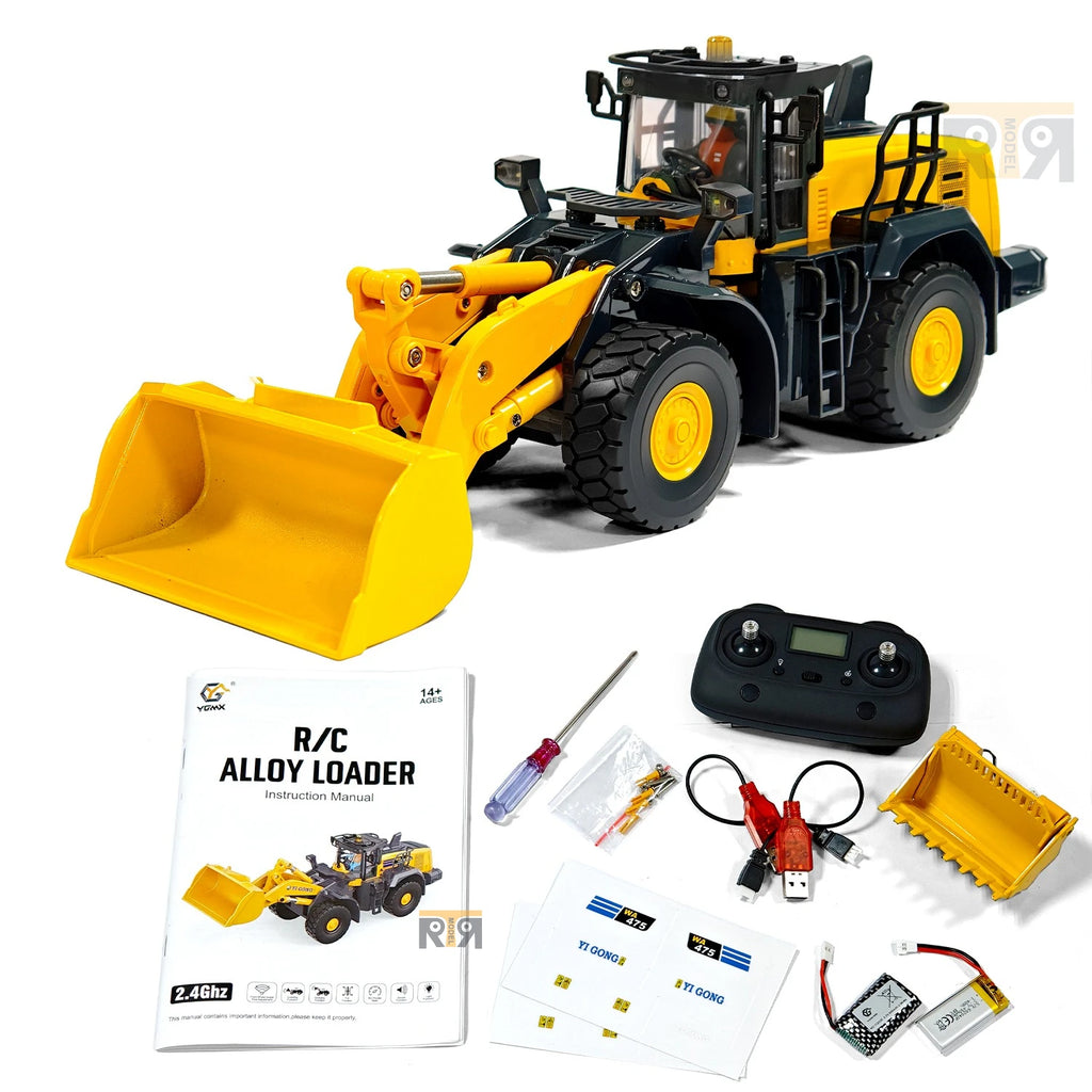 WA475 Loader 1/50 RC Loader RTR Version Mini Remote Control Car with Lights and Sound System Toy Gift Available in Stock