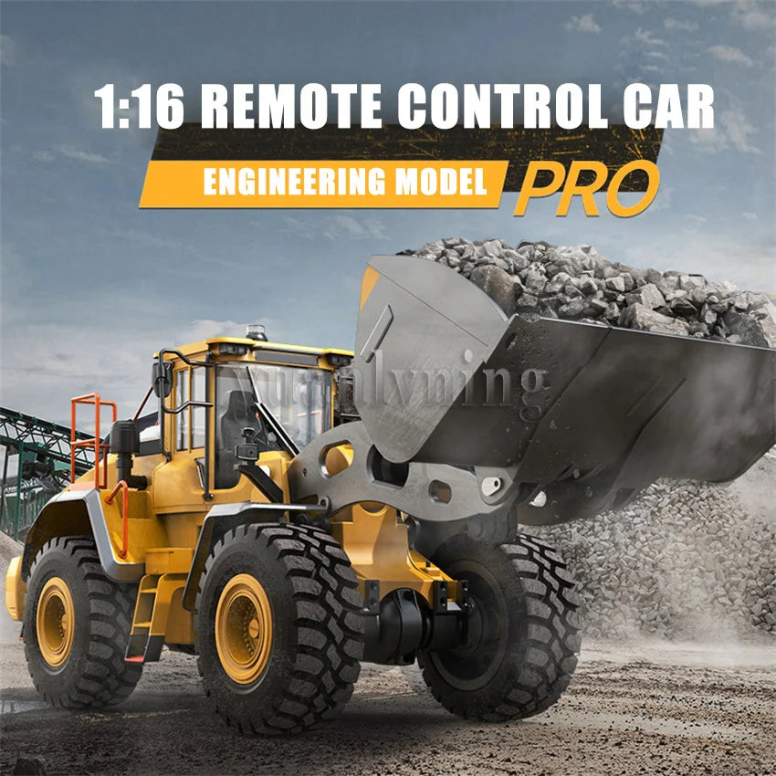 Toy Car 1/16 RC Full Metal Loader Excavator Electric Remote Control  Alloy Rc Car Excavator Engineering Model Cars for Kids Toys