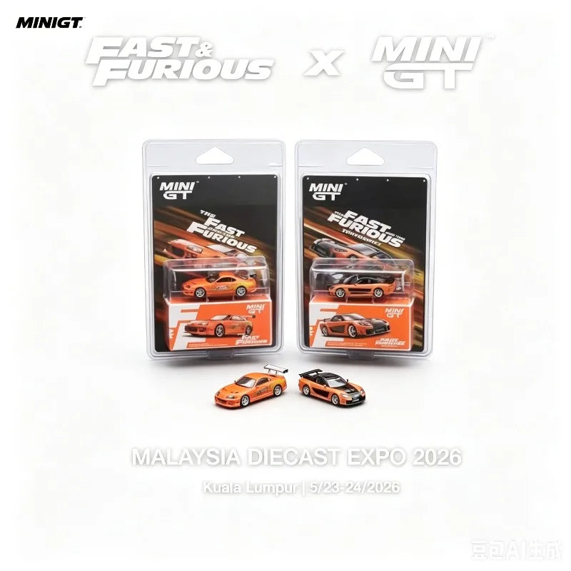 MINIGT1:64 2026 MDX Speed and Passion  Dual Car Package Toyota Supra Mazda RX-7 Alloy Car Model  Adult Collectible,Boys' Toy.
