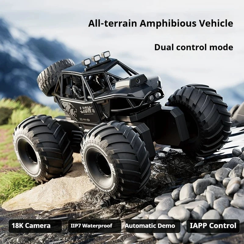 Amphibious Remote Control Car Alloy 4wd Off Road Climbing Vehicle With 8k Camera Water Land All Terrain Rc Truck For Adults 2026