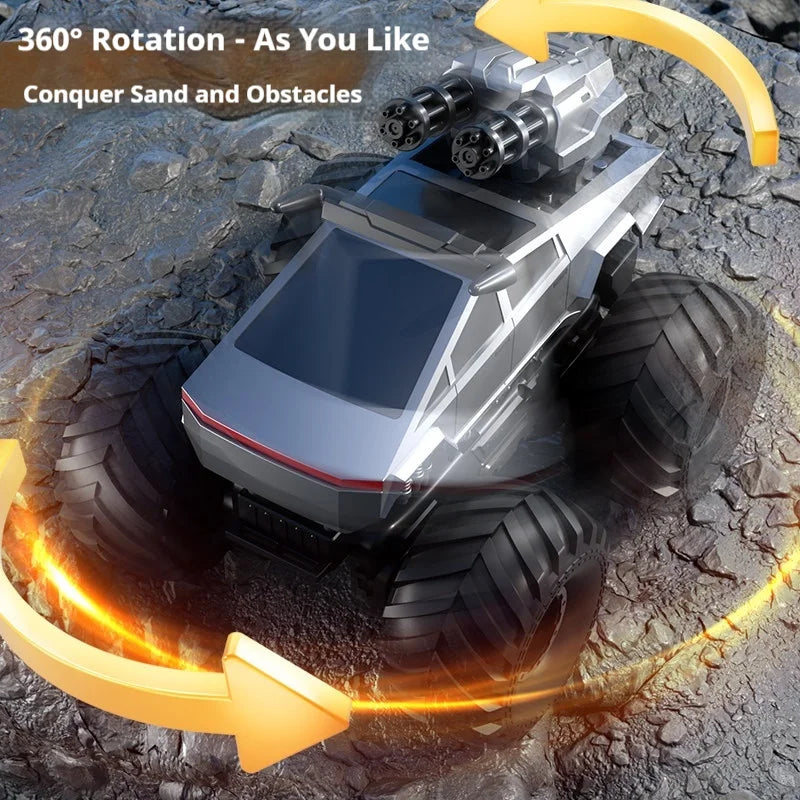 Ygdix Remote Control Car Amphibious Water Bullet Shooting Police Racing Off Road Vehicle For Adult Hobby Collection New Model