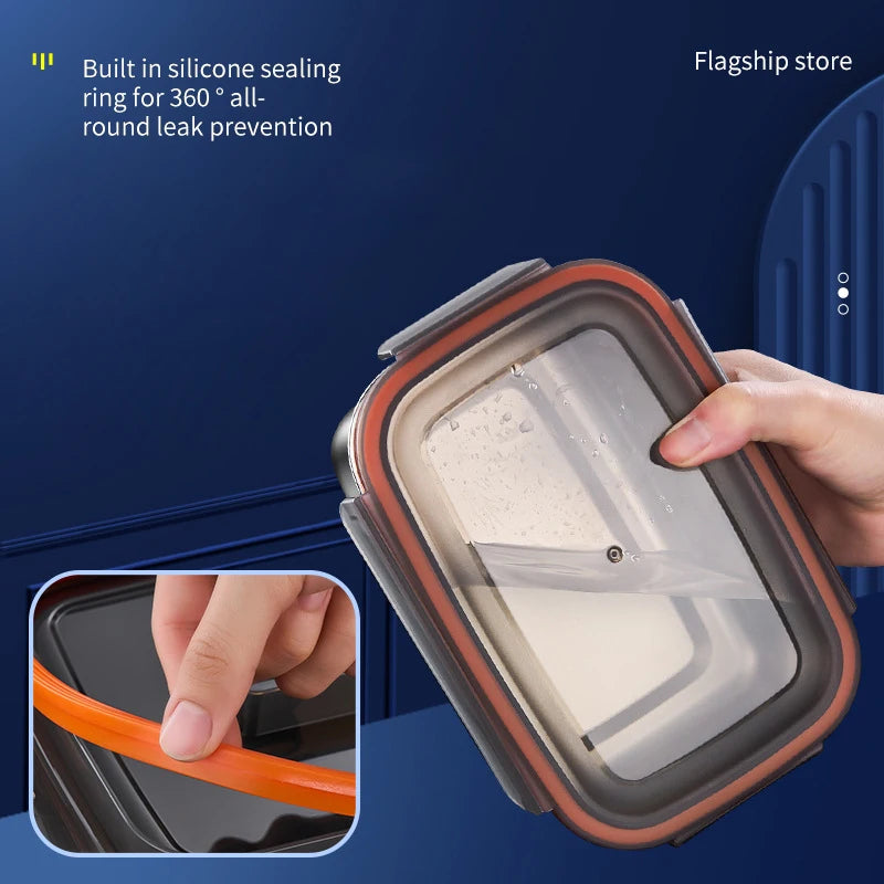 304 Stainless Steel Lunch Box Travel Leakproof Bowls Home Containers Microwave Heating Lunchboxs  Big Capacity Food Lunchbox