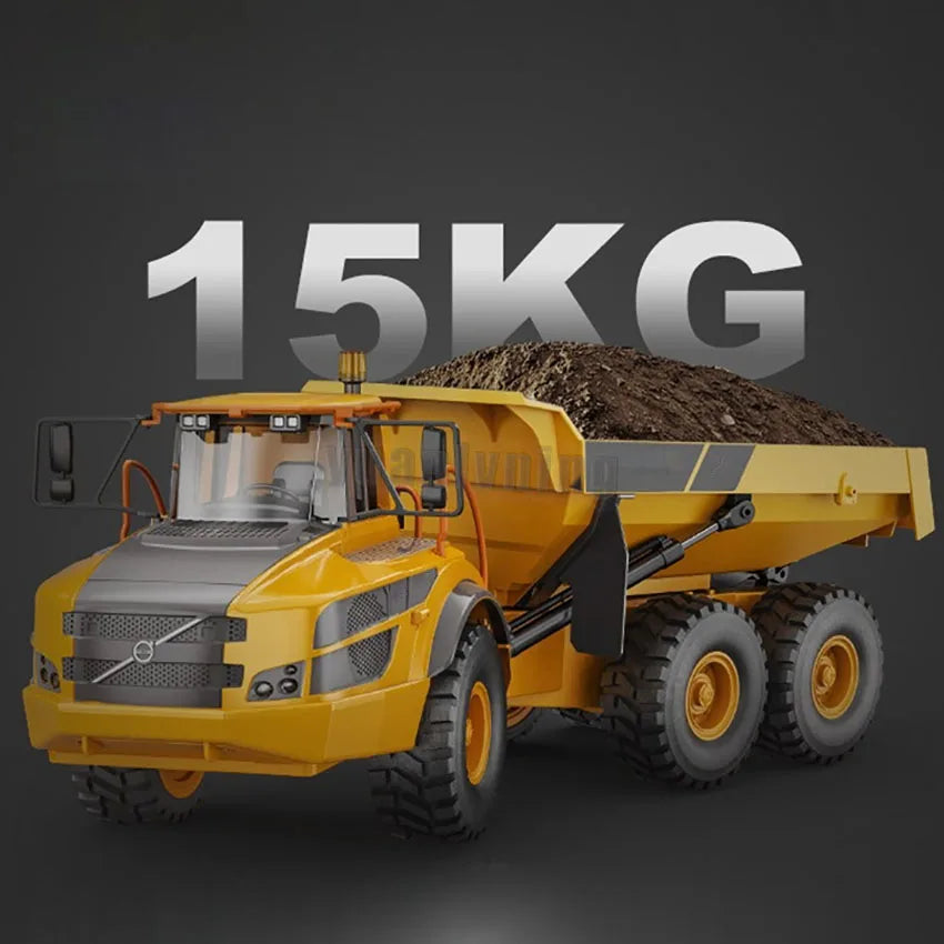 Large RC Truck Boy Toys 1:20 Double Rc Dumper Cars Trucks Remote Wireless Car Tractor Articulated Dump Engineering Car Toys Gift