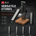 Adjustable Precision Knife Sharpener System, Professional Metal Sharpener for Various Knives, Stable Solid Wood Base Grinder Too