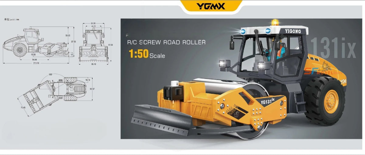2026 New Yi Gong 1/50 RC Loader Dump Truck Excavator Sand Screener Road Roller Mini Engineering RC Car Electric Toy Gift
