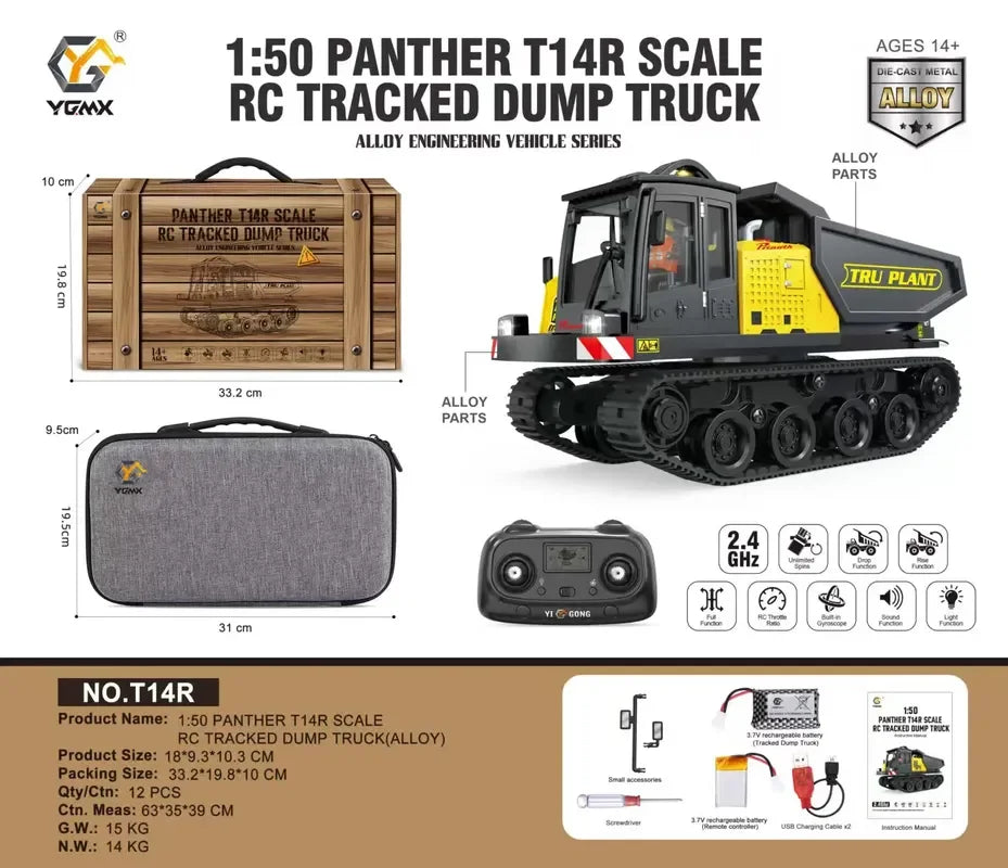 Yigong New 1/50 Scale 970mm Lead Screw Remote Control Excavator Full-Channel Alloy Plastic Track Engineering Vehicle Model Toy