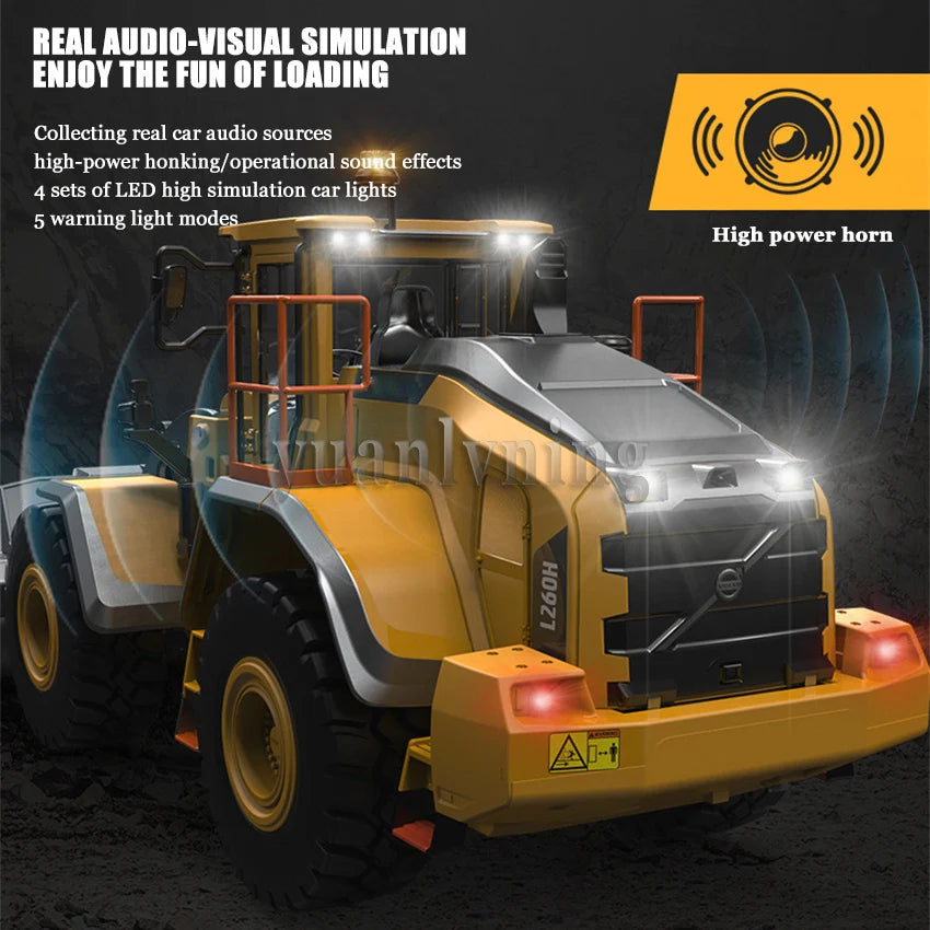1/16 Electric Remote Control Car Alloy RC Car Excavator Engineering Model Cars Full Metal Loader Excavator for Gifts Toy Car