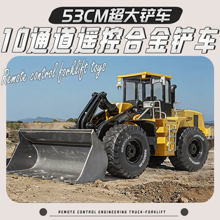 Hercules Remote Control Toy Oversized Alloy Bulldozer Electric Engineering Loader Outdoor Play For Adult Hobby Enthusiasts