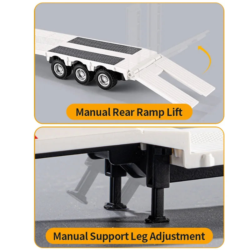 1:64 Huina 9900 Rc Truck Flatbed Tractor Truck 12-Channel Rc Car Mini with Light 2.4G Proportional Precise Control Toy Huina New