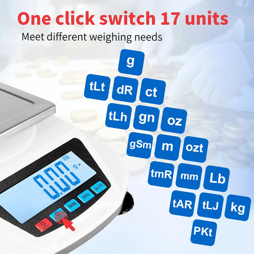 0.01g Lab Scale Accuracy Electronic Precision Analytical Balance Counting Scientific Scale Kitchen Scale2kg/3kg/5kg