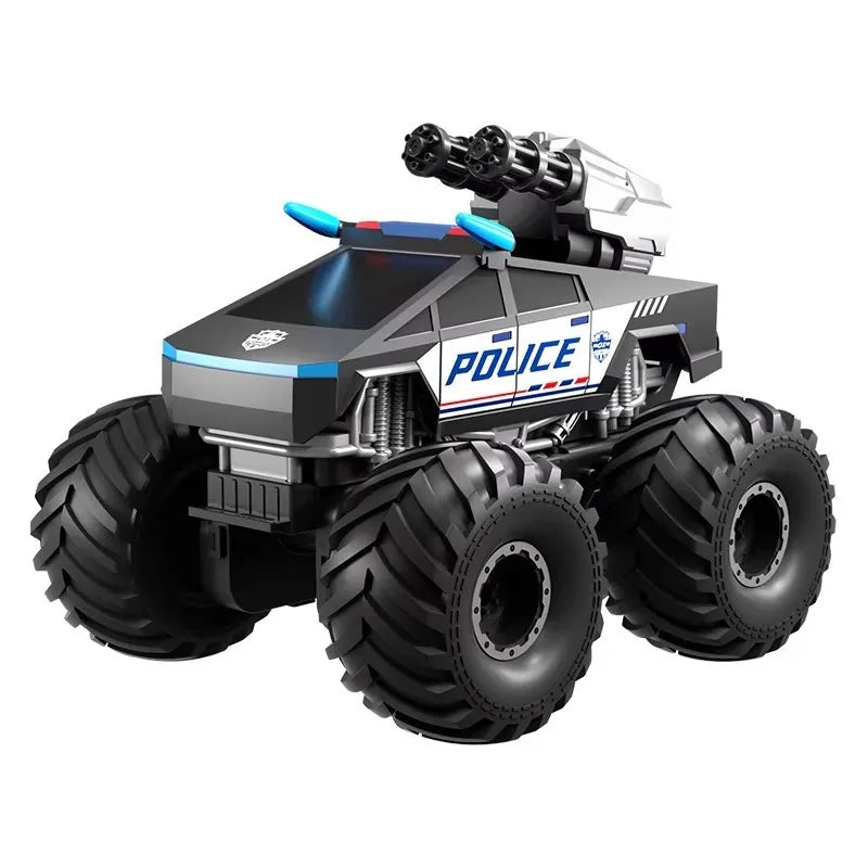 Ygdix Remote Control Car Amphibious Water Bullet Shooting Police Racing Off Road Vehicle For Adult Hobby Collection New Model
