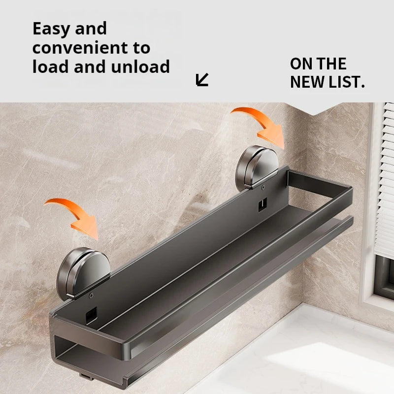 Wall-Mounted Suction Cup Kitchen Shelf Spice Storage Rack Seasoning Organizer No Drilling Kitchen Organizer Wall Shelf cocina